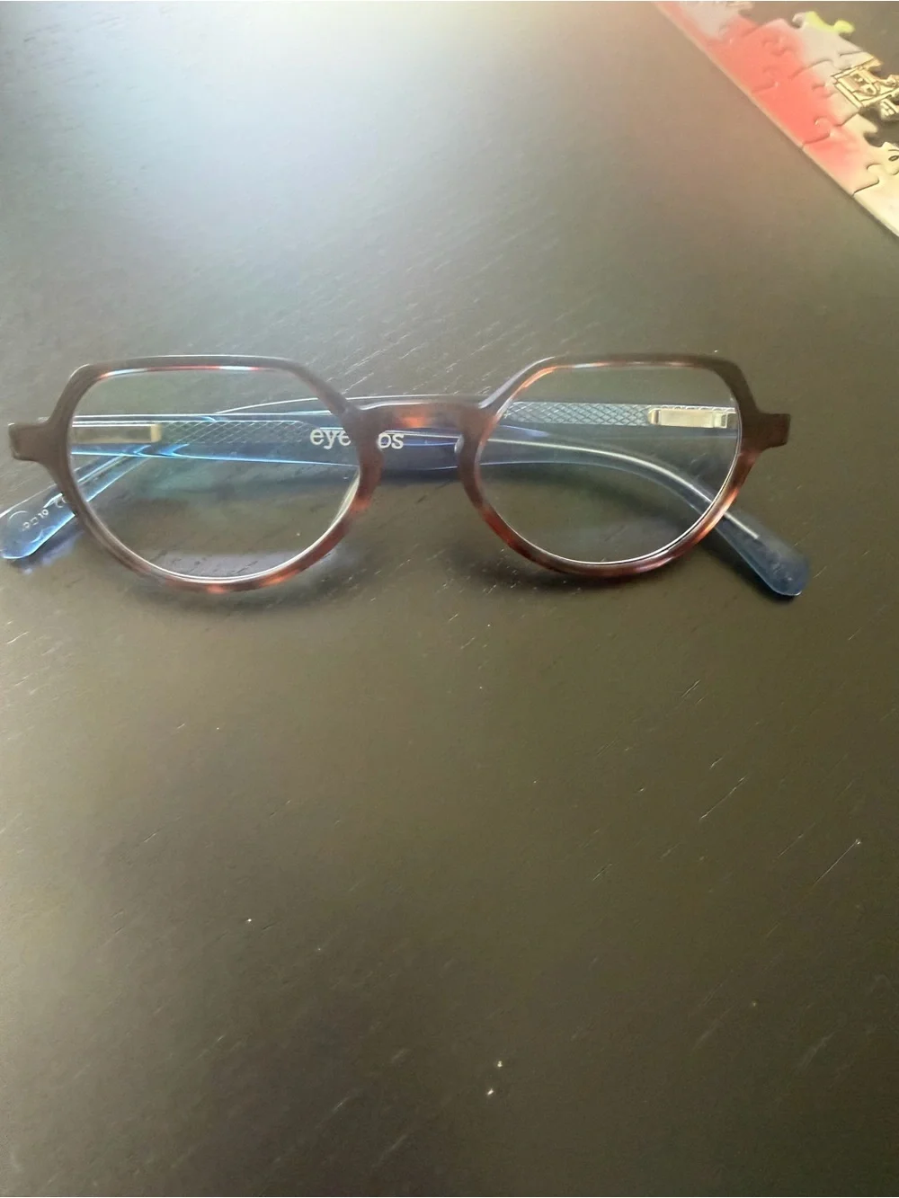 Eye Bobs readers 1.5 Tortoise Glasses with Blue Temples